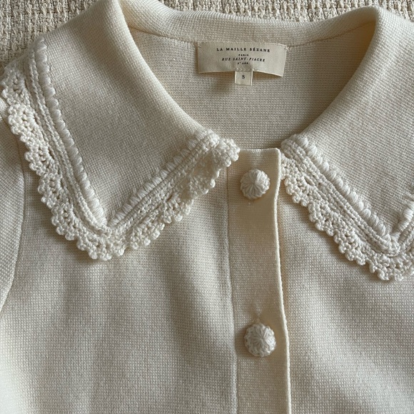 Sezane Bettany Cardigan in Ecru Small - Picture 4 of 5